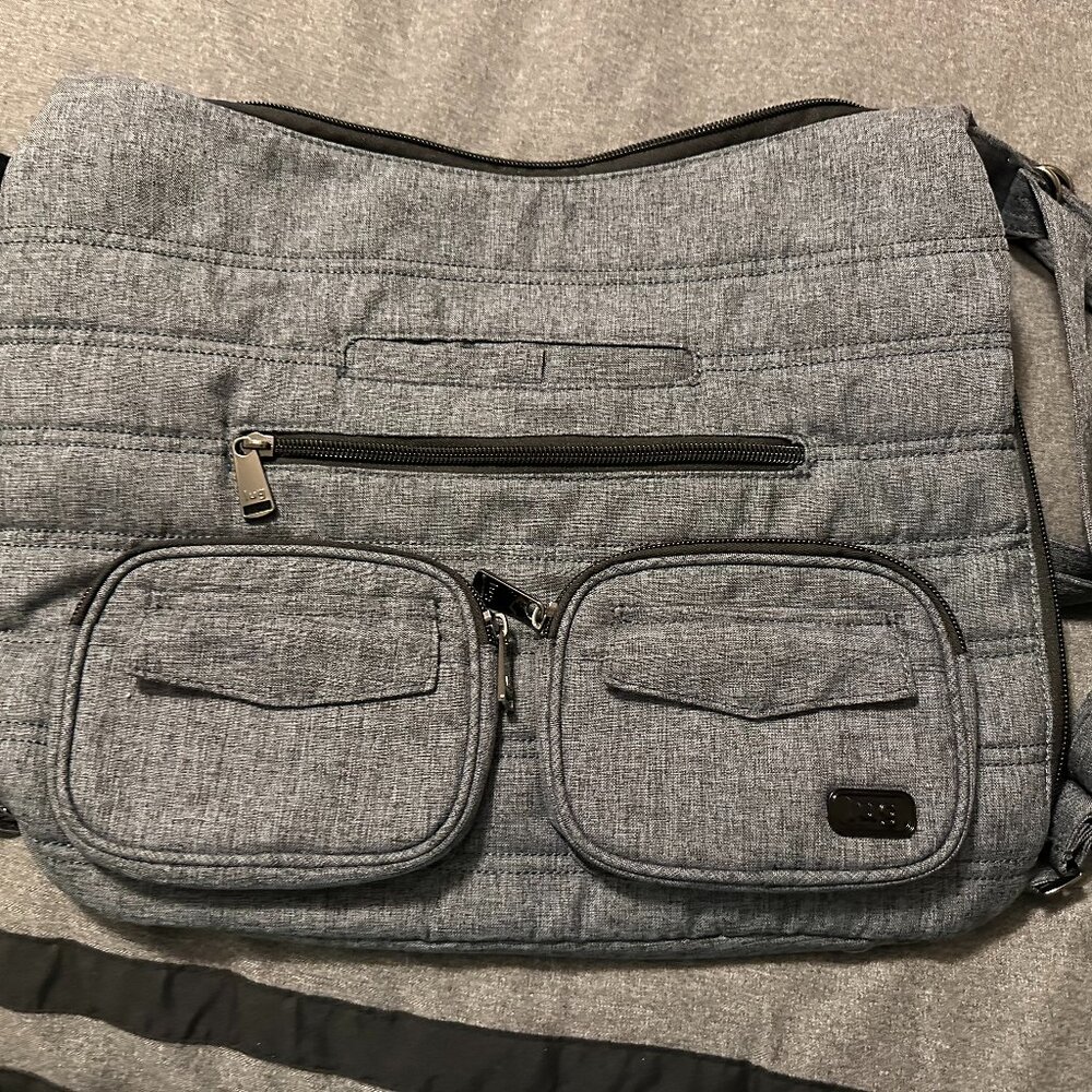 LUG ZIPLINER CONVERTIBLE HOBO TOTE HEATHER GREY